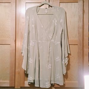 Free People Tan Belle Sleeve Dress